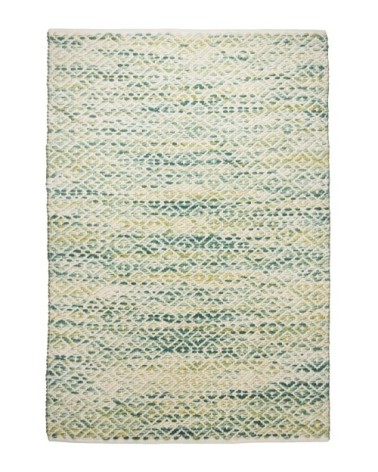 Tapis moderne en laine fait à la main vert 140x200