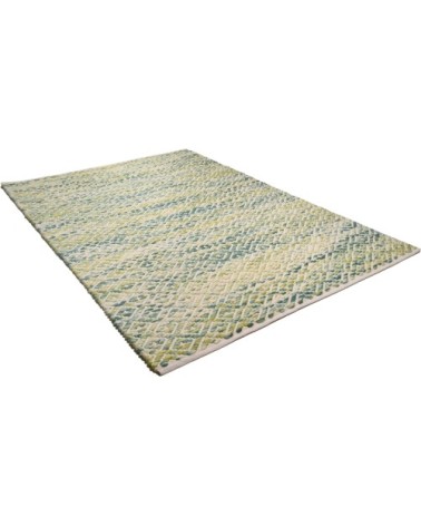 Tapis moderne en laine fait à la main vert 140x200