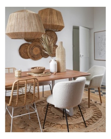 Tapis rond en jute beige D200