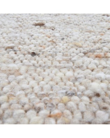 Tapis tissé à la main en laine naturelle sable 140x200