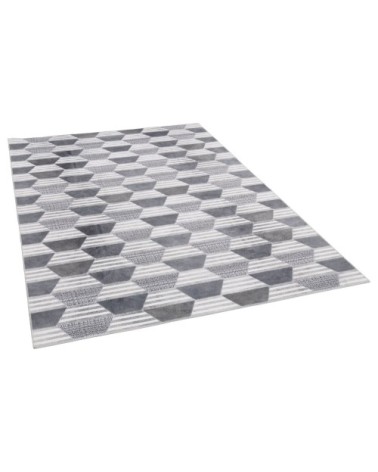 Tapis moderne en cuir de vache  artificielle gris 120x170