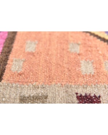 Tapis kelim en laine tissé à la main beige 140x200