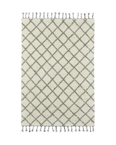 Tapis berbère en laine naturelle noir et blanc 140x200