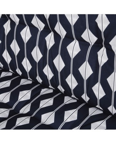 Matelas palette en coton motifs triangles écrus et noirs 80x120