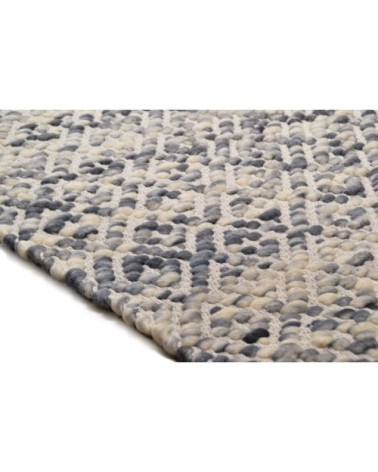 Tapis moderne en laine fait à la main gris 65x135