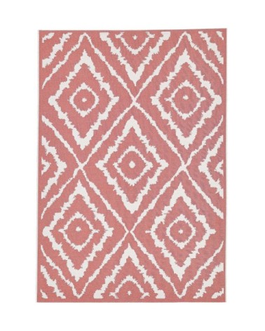 Tapis moderne outdoor d'extérieur tissé plat rose 160x230