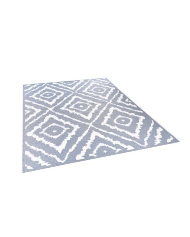 Tapis moderne outdoor d'extérieur tissé plat bleu 70x120