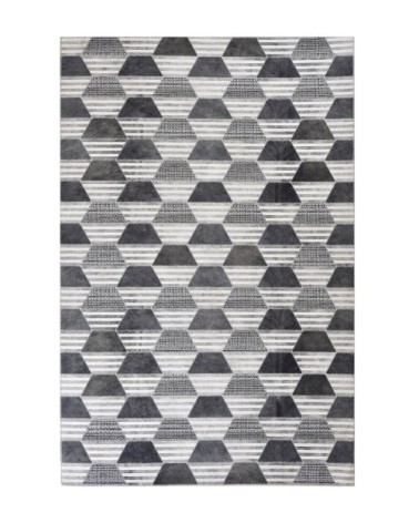 Tapis moderne en cuir de vache  artificielle gris 50x80