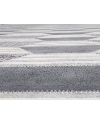 Tapis moderne en cuir de vache  artificielle gris 50x80