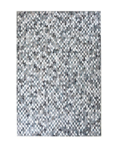 Tapis moderne en cuir de vache  artificielle bleu 50x80