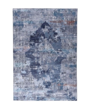 Tapis imprimé en motif vintage - bleu 140x200 cm