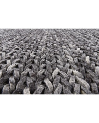 Tapis feutré en laine naturelle gris 70x140