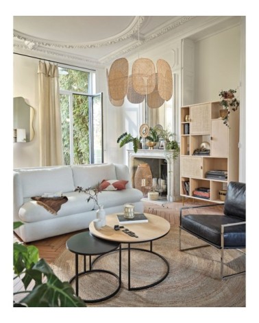 Suspension en rotin beige D70