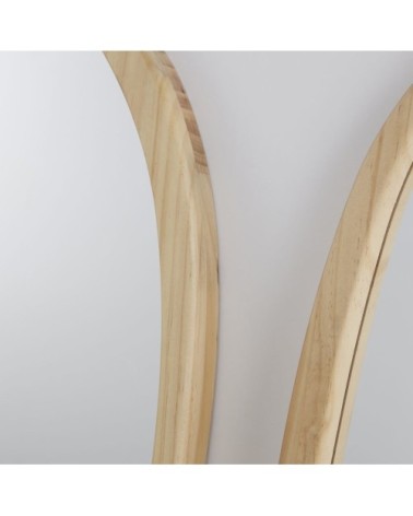 Miroirs organiques en bois de pin et peuplier beige (x3) 45x90