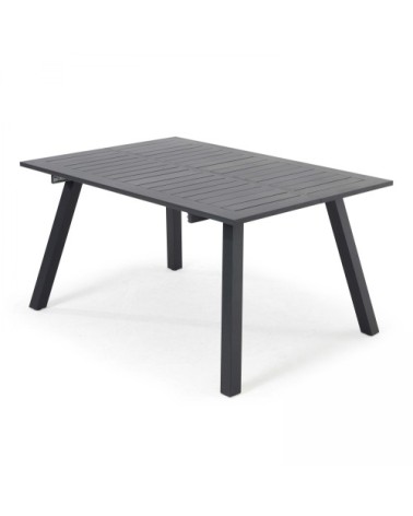 Table de jardin carrée extensible en aluminium noir