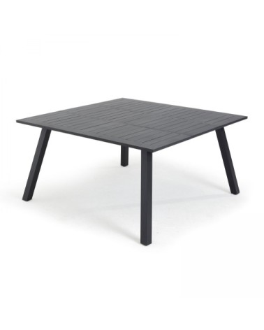 Table de jardin carrée extensible en aluminium noir