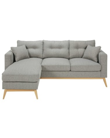 Canapé d'angle style scandinave 3/4 places gris clair