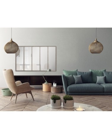 Miroir verrière en métal 137x90 cm