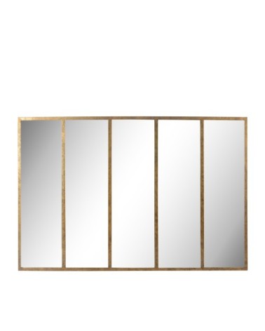 Miroir verrière en métal 137x90 cm or
