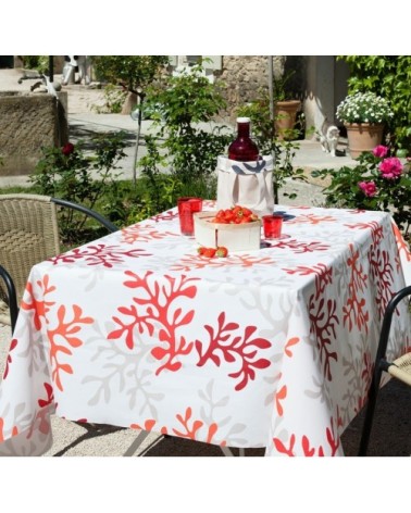 Nappe enduite ovale 160 x 240 cm rouge