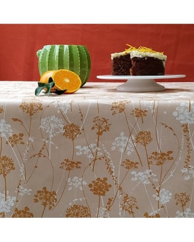 Nappe enduite carrée 160 x 160 cm marron