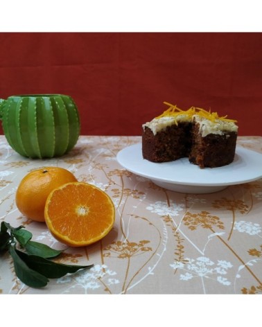 Nappe enduite carrée 160 x 160 cm marron