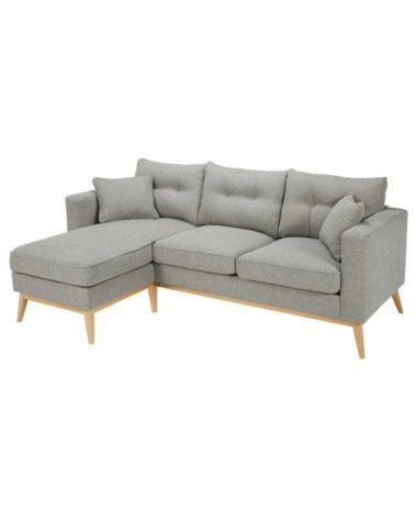 Canapé d'angle style scandinave 3/4 places gris clair