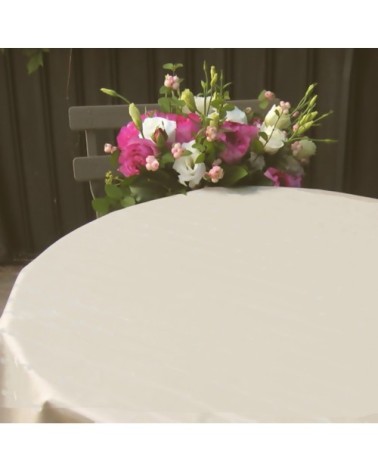 Nappe enduite beige ronde diam 160 cm