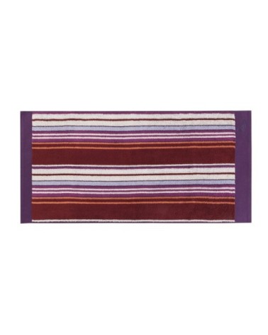 Serviette coton 50x100 cm violet rayé