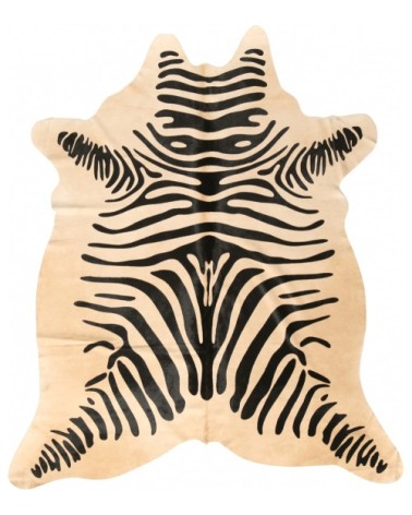 Tapis peau de vache style zèbre 220x180