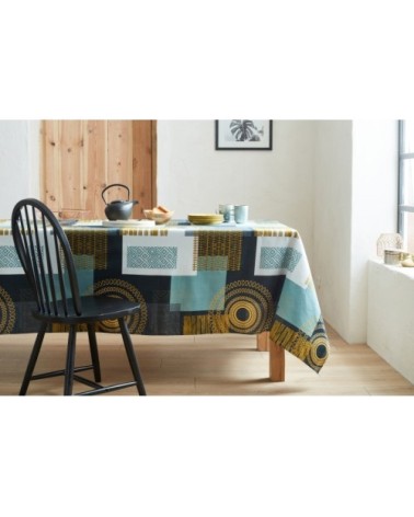 Nappe en coton enduit acrylique zinc 160x200 cm