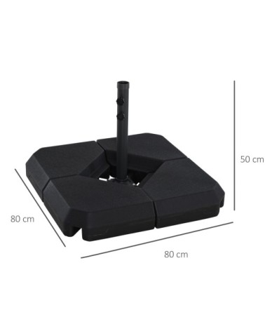 Base de Parasol Pied de Parasol 80 x 80 x 50 cm Noir