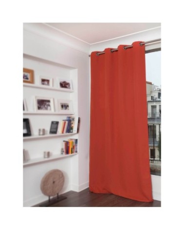 Rideau phonique thermique occultant orange rouille 140x260