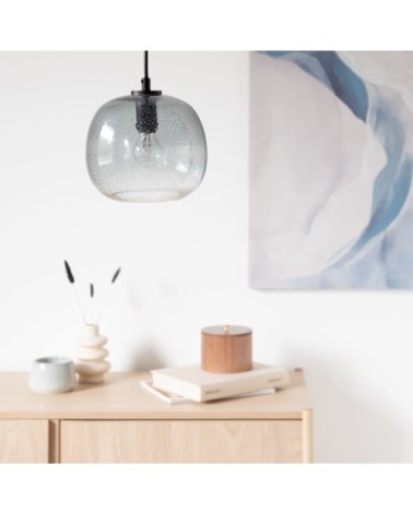 Suspension en verre teinté gris anthracite D16