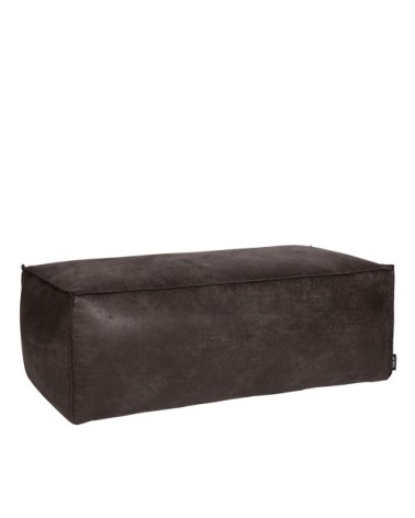 Pouf rectangulaire vintage noir