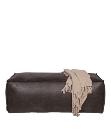 Pouf rectangulaire vintage noir