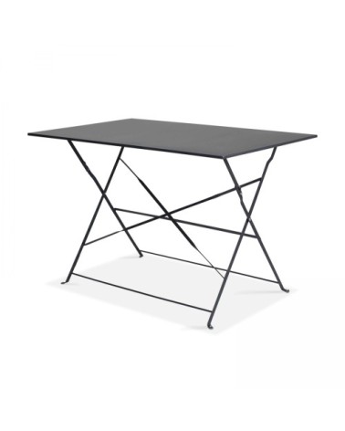 Table de jardin pliante acier gris