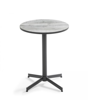 Table de jardin bistrot ronde gris