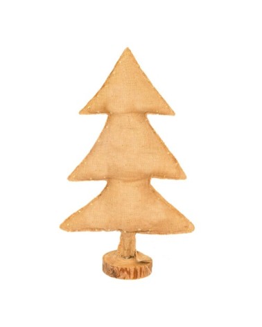 Sapin de noël lumineux en toile de jute 70cm