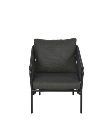 Fauteuil de jardin en résine et métal noirs