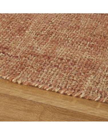 Tapis tissé en laine, jute et coton beige et terracotta 140x200