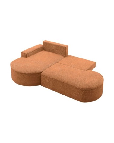 Canapé d'angle gauche convertible 4pl marlo tissu chenille terracotta