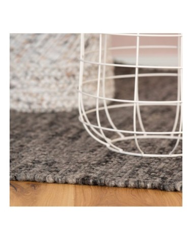 Tapis uni naturel en laine graphite 200x290