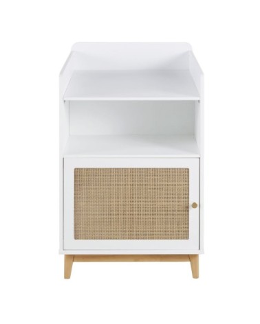 Meuble à langer 1 porte blanc et beige