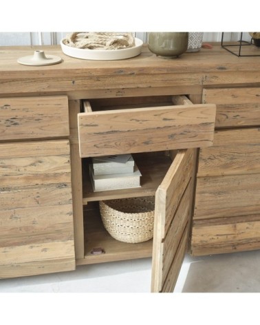 Buffet en teck recyclé massif 160 cm