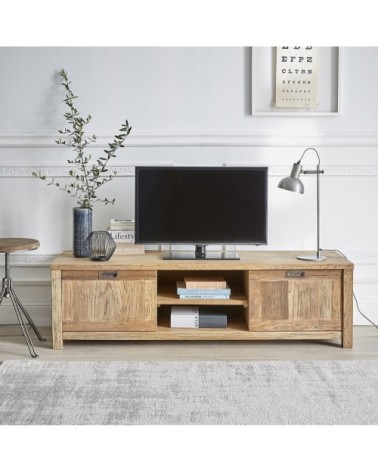 Meuble TV en teck recyclé massif 160 cm