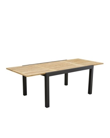 Table de jardin extensible en aluminium et teck 6/10 pers.