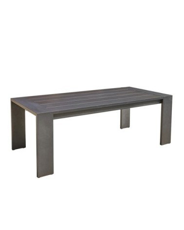 Table de jardin en aluminium noir 6 pers.