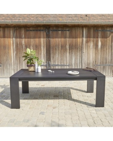 Table de jardin en aluminium noir 6 pers.