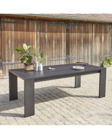 Table de jardin en aluminium noir 6 pers.